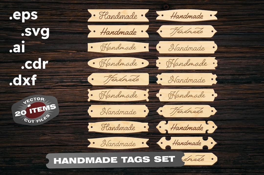 Handmade Tags Laser Cut Files: 20 SVG Designs (digital Download) - Etsy