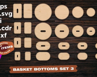 Basket Bottom SVG Set, Laser Cut Plywood (Digital Download)