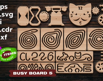 Busy Board SVG Laser Cut Files, Montessori Toy Details