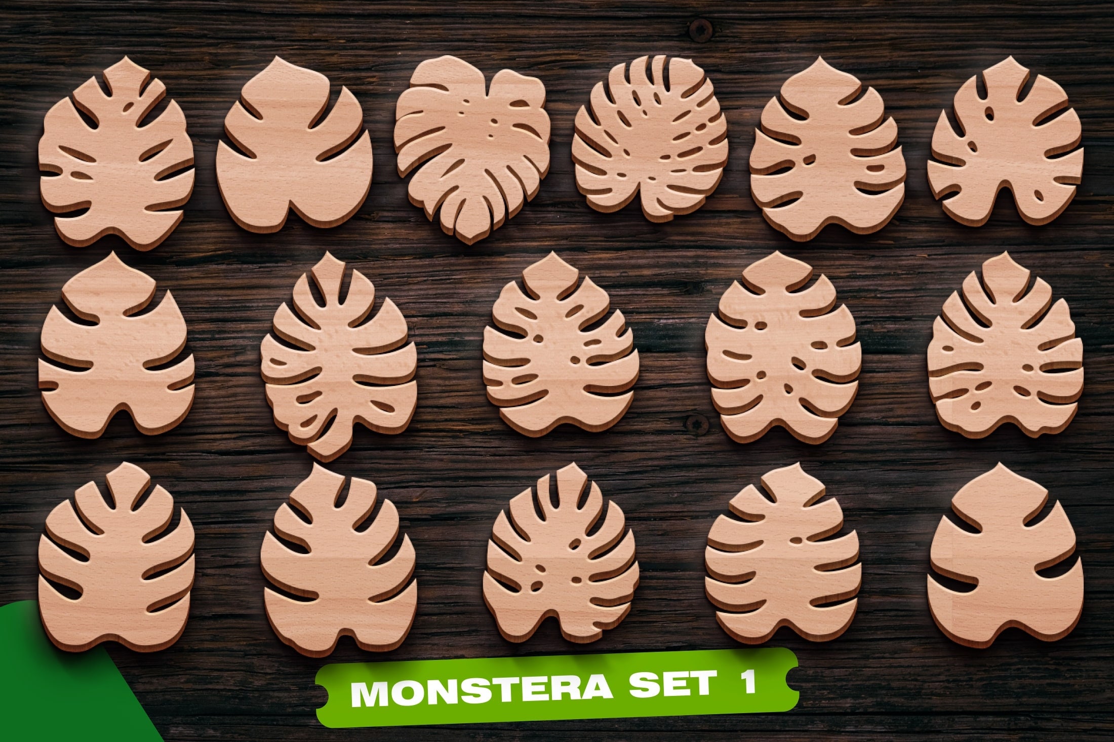 Monstera Leaf SVG Coaster Set, Laser Cut Files (digital Download) - Etsy
