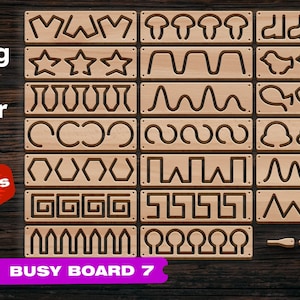 Busy board elements Laser cut files CNC file Glowforge Laser cut files toy svg Unique design Motorik board dxf