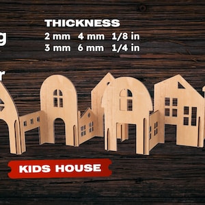 Kit giocattolo per la casa dei bambini Piani per la lavorazione del legno Gioco della casa per bambini File tagliati al laser File CNC Glowforge File tagliati al laser giocattolo svg File Cnc per legno