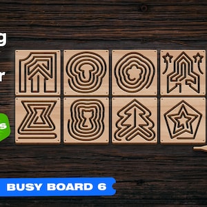 Busy board details SVG Busy board elements Laser cut files CNC file Glowforge Laser cut files toy svg Unique design Motorik board dxf