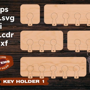 Portachiavi svg Portachiavi per muro Portachiavi fascino svg file di taglio file dxf taglio laser File taglio laser svg dxf Cnc file per legno