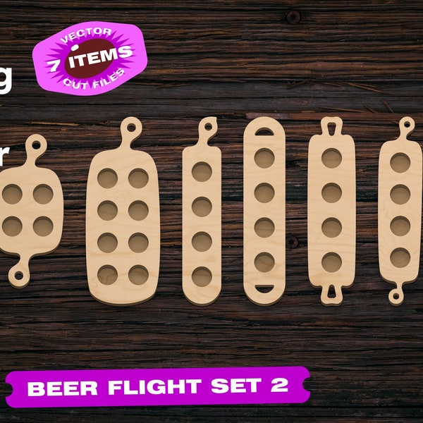 Beer Flight svg dxf Laser cut files boards set svg dxf Laser cut files Dxf files for Cnc files for wood Kitchen set dxf