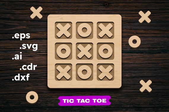 Tic Tac Toe svg Laser cut files Woodworking plans Laser cut files Woodworking plans Child toys dxf Lazer cut
