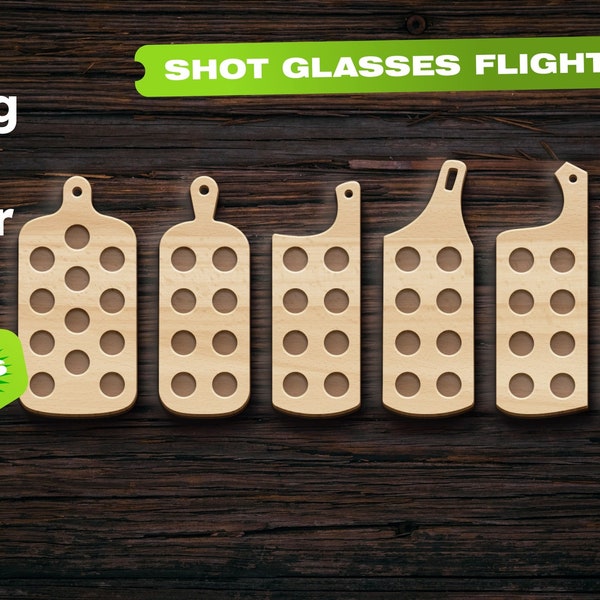 Shot glasses flight for cut svg dxf Laser cut files boards set svg dxf Laser cut files Dxf files for Cnc files for wood Kitchen set dxf