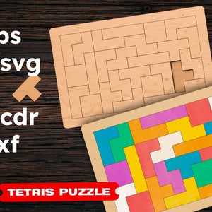 Tetris svg Puzzle Puzzle svg Lazer cut for Glowforge puzzle Laser cut files Dxf files for Cnc files for wood Puzzle Templates
