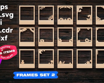 May include: A set of 15 digital cut files for frames. The frames are in a variety of styles, including floral, geometric, and whimsical. The frames are perfect for adding a touch of personality to your projects.