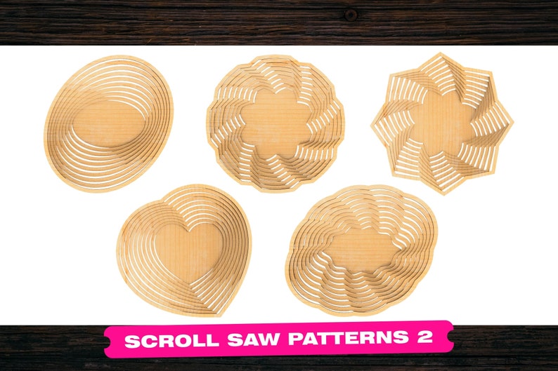 Scroll Saw Patterns 2 SVG DXF Wood Plates Set Laser Cut Files - Etsy