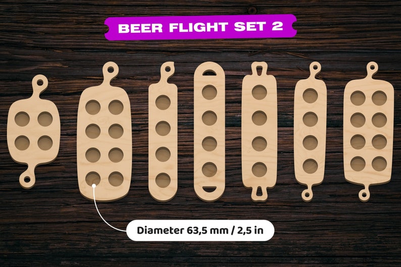 Beer Flight Svg Dxf Laser Cut Files Boards Set Svg Dxf Laser Etsy