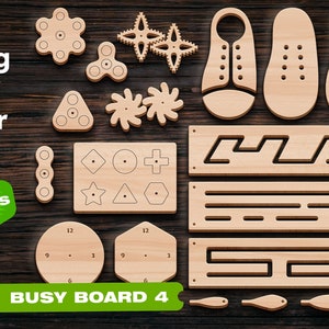 Busy board details SVG Busy board elements Laser cut files CNC file Glowforge Laser cut files toy svg Cnc files for wood Motorik board dxf