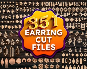 351 Earring Designs, Laser Cut Files (SVG, DXF)
