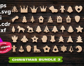Christmas Laser Cut Files: Woodworking Toy Bundle (SVG, DXF, CDR)