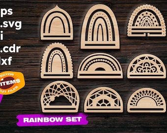 Rainbow SVG Laser Cut Files, Macrame Base (Digital Download)