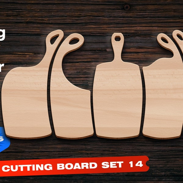 Charcuterie board set 14 Cuting board set svg dxf Laser cut files Dxf files for Cnc files for wood Vector cut files Kitchen set dxf