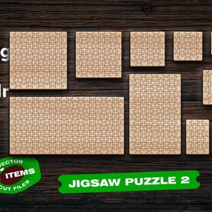 Jigsaw puzzle set SVG Cnc router bestanden svg Vector snijden Laser gesneden bestanden Dxf bestanden voor Cnc bestanden voor hout Puzzel Sjablonen Puzzels svg