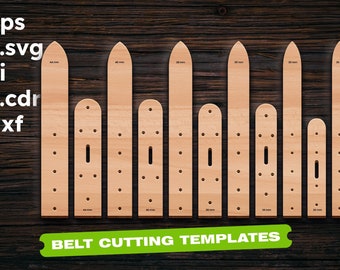 Belt Cutting Templates Patterns for leather belts Ruler svg Laser cut files Woodworking plans