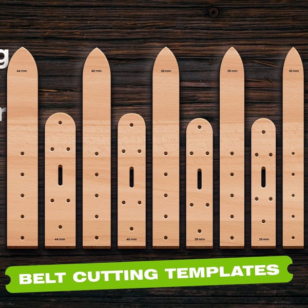 Belt Cutting Templates Patterns for leather belts Ruler svg Laser cut files Woodworking plans
