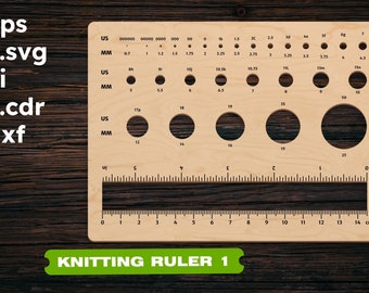 Knitting Ruler SVG, Crochet Gauge Template (Laser Cut Files)