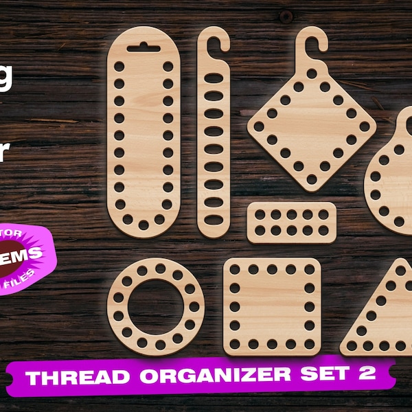 Thread organizer Svg 2 Embroidery floss sorter Floss holder Laser cut files Cnc router Lazer cut for Glowforge Woodworking plans