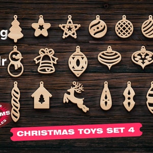 Christmas bundle svg Set Laser cut files Woodworking plans Christmas toys dxf Lazer cut Christmas shapes svg for cnc Laser cut files
