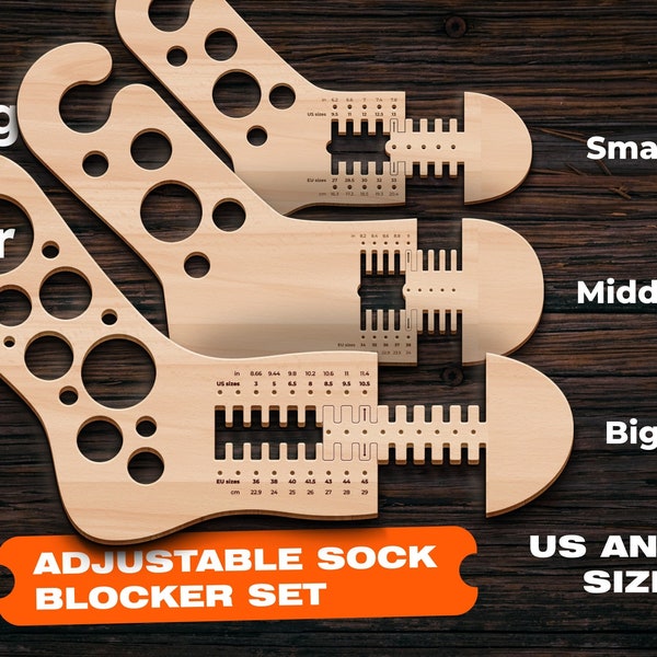 Adjustable sock blocker svg Sock blocker SVG Laser cut files Dxf files for Cnc files for wood Vector cut files Sockenblocker forms for child