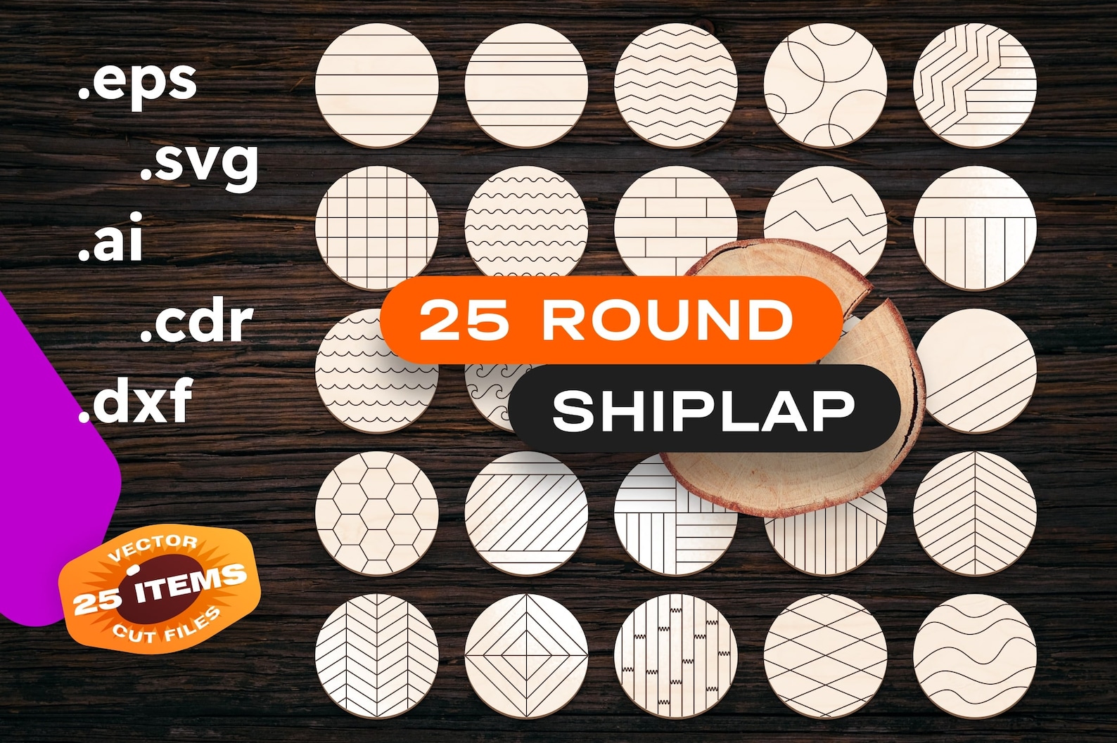Shiplap Sign Svg File for Round Shiplap Svg Laser Etsy