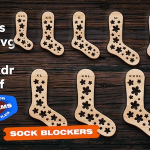 Sock blocker svg Lasergesneden bestanden Dxf-bestanden voor Cnc-bestanden voor hout Vector gesneden bestanden Sockenblocker-formulieren voor kinderen en volwassenen