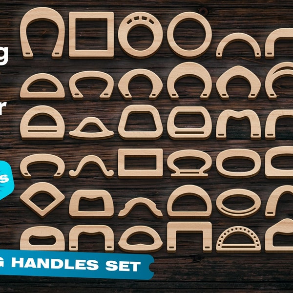 Bag handles SVG for laser cut files Big set Bag making DXF Laser cut files Woodworking plans