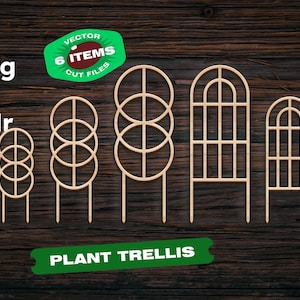 Plant trellis SVG Houseplant stakes svg file plant stakes Laser cut files Vegetable Cnc router Lazer cut for Glowforge Woodworking plans