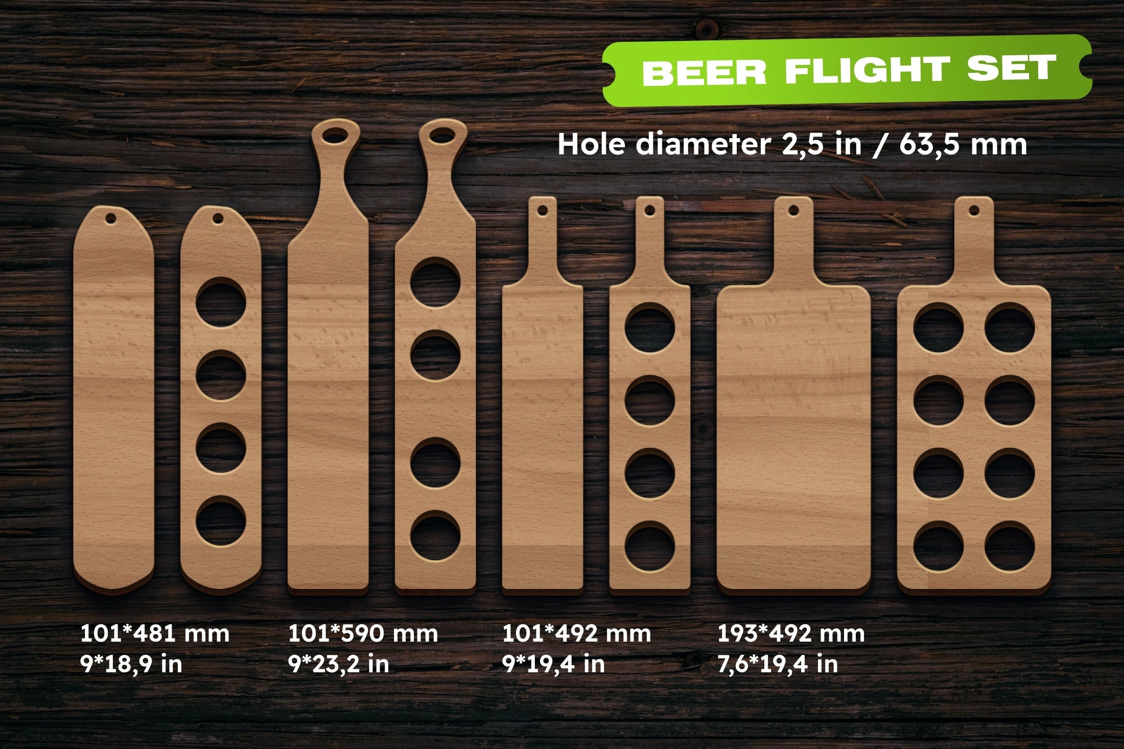 Beer Flight Svg Dxf Laser Cut Files Boards Set Svg Dxf Laser Etsy