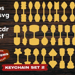 Leather Keychain Template SVG, Laser Cut Files (Digital Download)