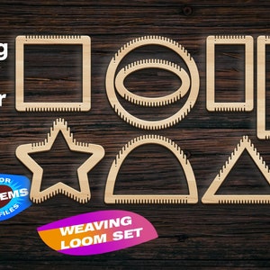 Weaving Loom set 3 svg Archivos de corte láser dxf Archivos Dxf para archivos Cnc para madera Archivos de corte vectorial Proyecto de madera