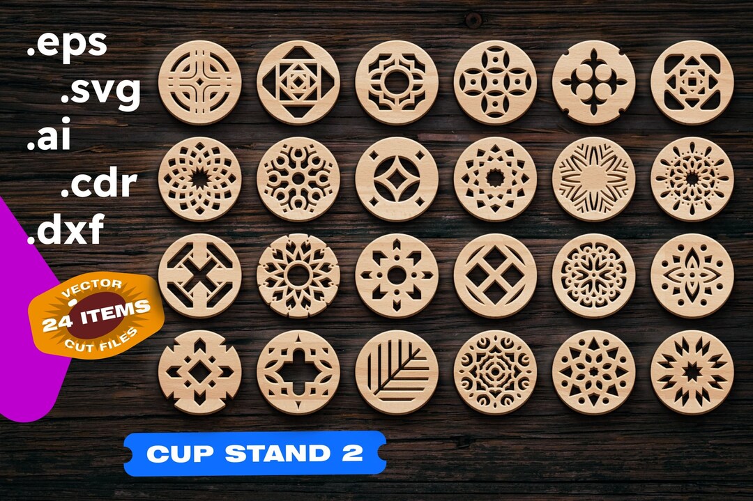Coaster Holder Svg Hot Drink Coasters Laser Cut Files Cdr Laser Cut ...