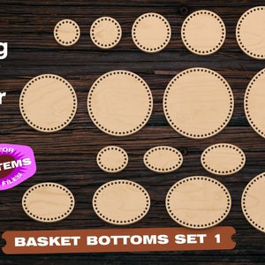 Oval Korb Boden SVG Runde Holz Korb Böden CNC Sperrholz Baby Laser geschnittene Dateien Dxf-Dateien für Cnc-Dateien für Holz Vektor geschnittene Dateien