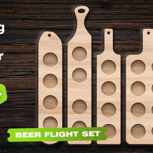 Beer Flight svg dxf Laser cut files boards set svg dxf Laser cut files Dxf files for Cnc files for wood Kitchen set dxf