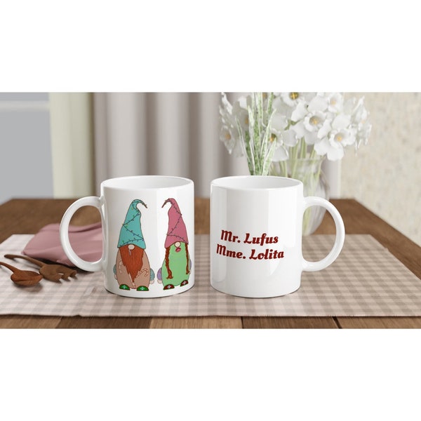 Customizable Monsieur Madame ceramic Christmas Cup