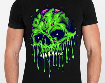 Zombie Neon Tattoo T-shirt Logo Design, Horror, Alternative, Graphic, Tattoo Design, Wall Art, Digital Print Download EPS JPEG VECTOR