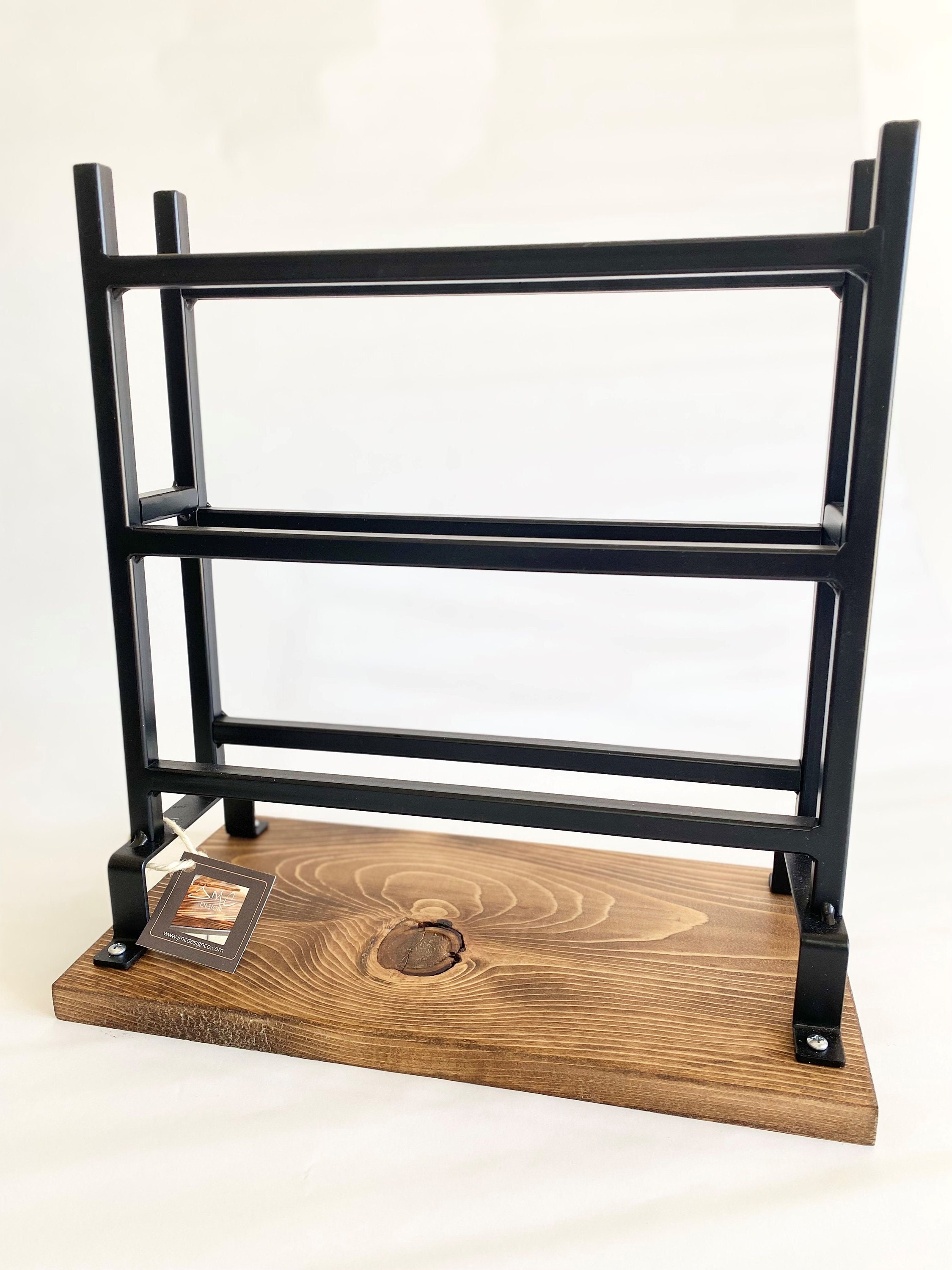 Wood and Metal Wine Rack for Countertop Etsy