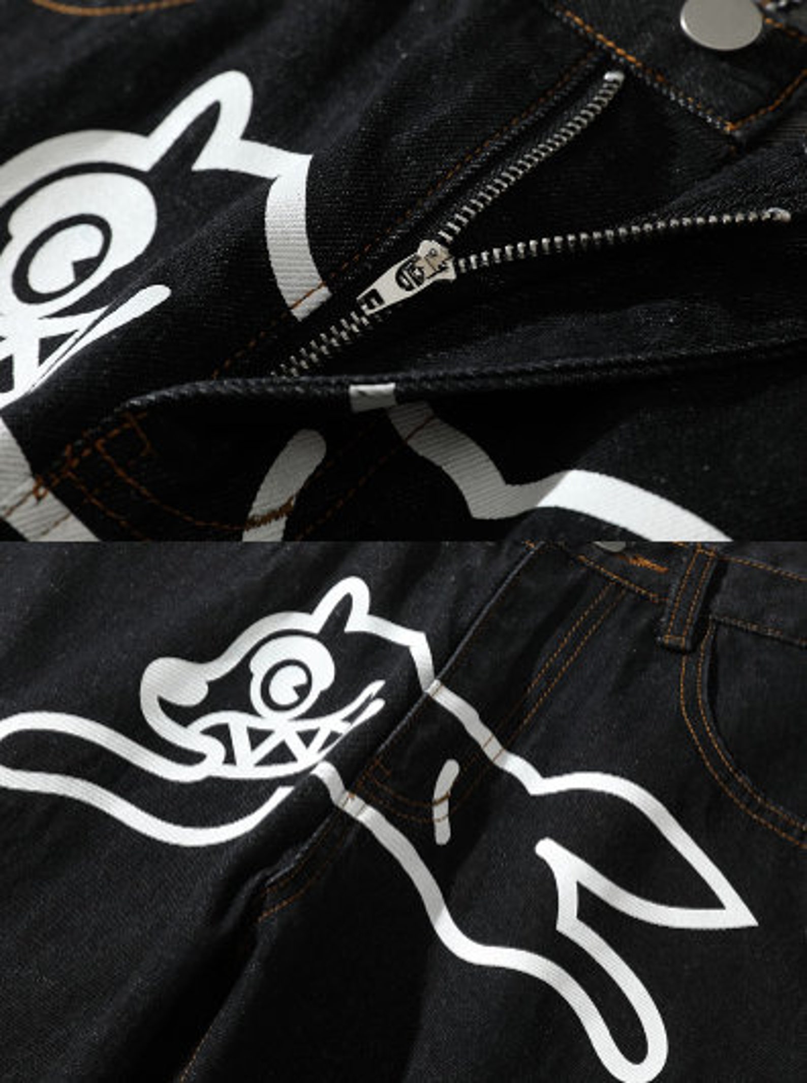 Dog Print Oversized Jeans Streetwear Men Hip Hop Baggy Jeans - Etsy