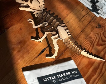 3D T-Rex Puzzle | Wooden Dinosaur Model Kit
