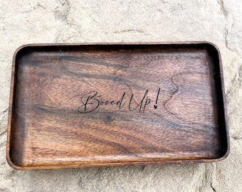 Personalized Walnut Valet Tray | Engraved Jewelry, Watch, and Wallet Organizer