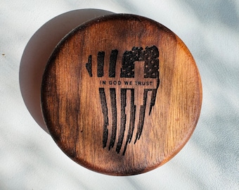 Personalized Wooden Bottle Opener Puck with Magnets | Free Engraving and Volume Discounts