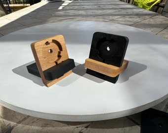 SPECIAL EDITION Oak + Matte Black Apple Watch Charging Dock | Nightstand Mode, Free Charger