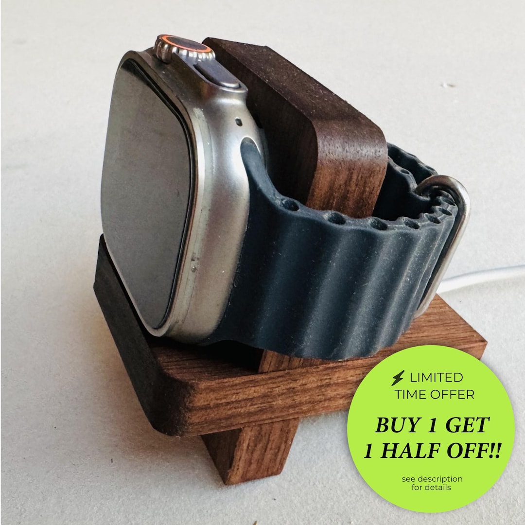 Minimalist Apple Watch Charging Dock | Nightstand Mode, Free Charger - Etsy