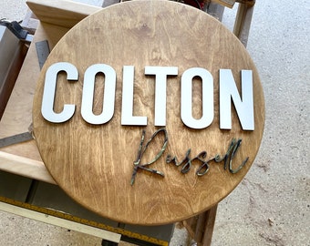 The COLTON Nursery Sign | 3D Premium Custom Name Sign | FREE Design Proof and Shipping | SAFE Hanging Hardware