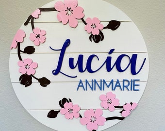 The LUCIA Nursery Sign | 3D Premium Custom Name Sign | FREE Design Proof and Shipping | SAFE Hanging Hardware