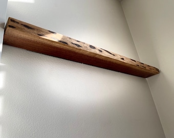 Live Edge Walnut Floating Shelf | Solid Wood Slab, Hidden Bracket