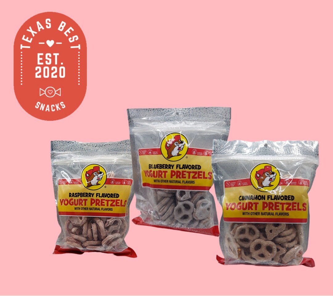 Bucee's Yogurt Covered Pretzels 3 8oz Bags, Blueberry, Cinnamon